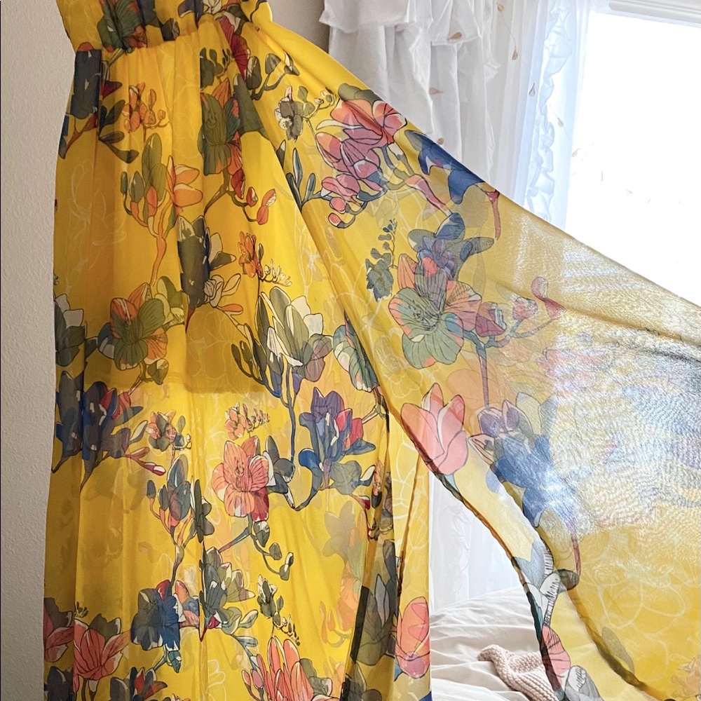 Liu Jo Yellow Floral Silk Dress - Picture 9 of 12